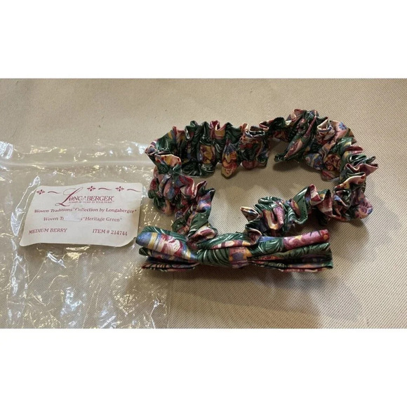 Longaberger Medium Berry Basket Garter Woven Traditions Heritage Green‎ Elastic - Picture 1 of 3